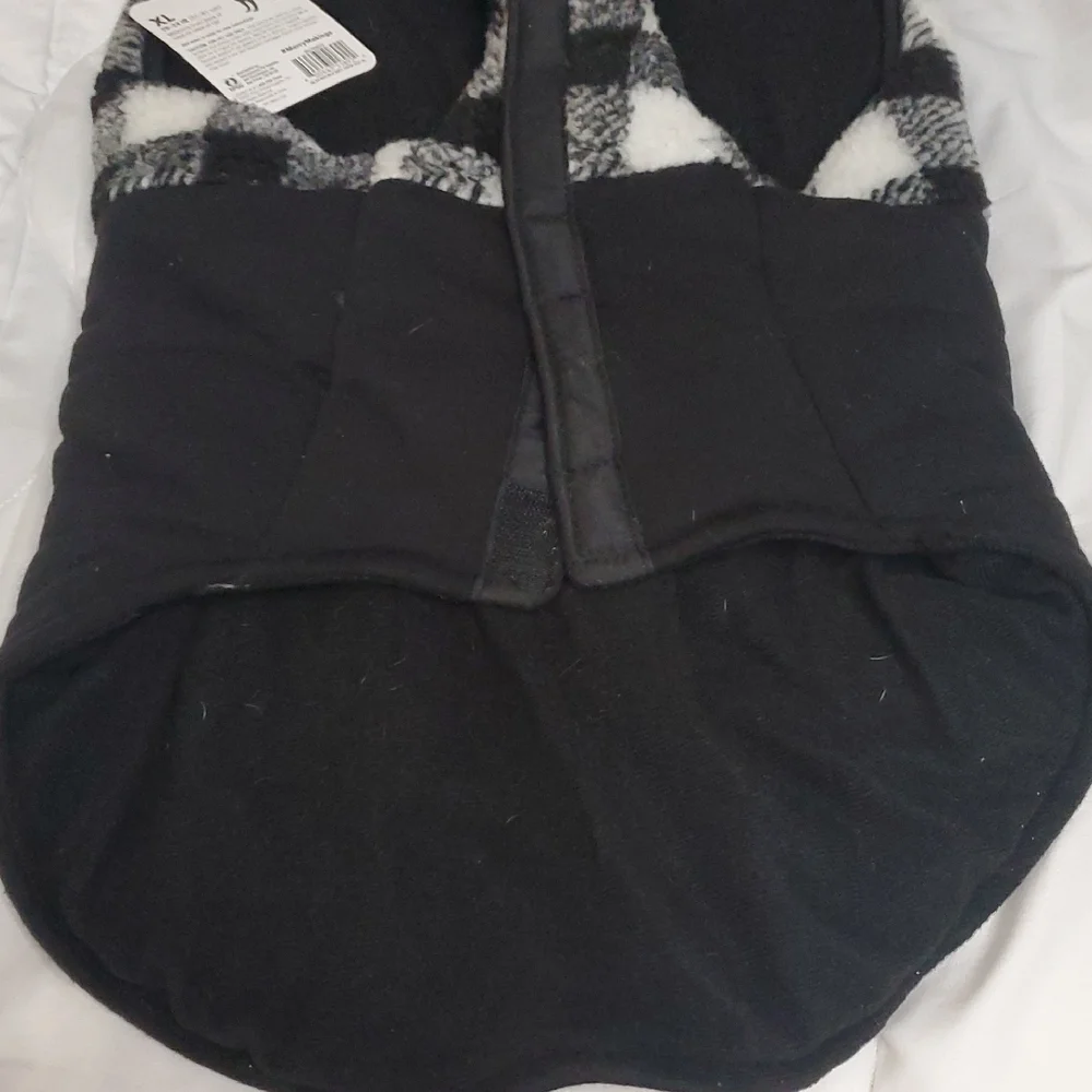 Merry Makings By Petco Black and White Checkered Dog Jacket